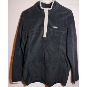 Columbia‎ Sportswear Company Womens 1/4 Button Pullover Xlg Black Sweatshirt